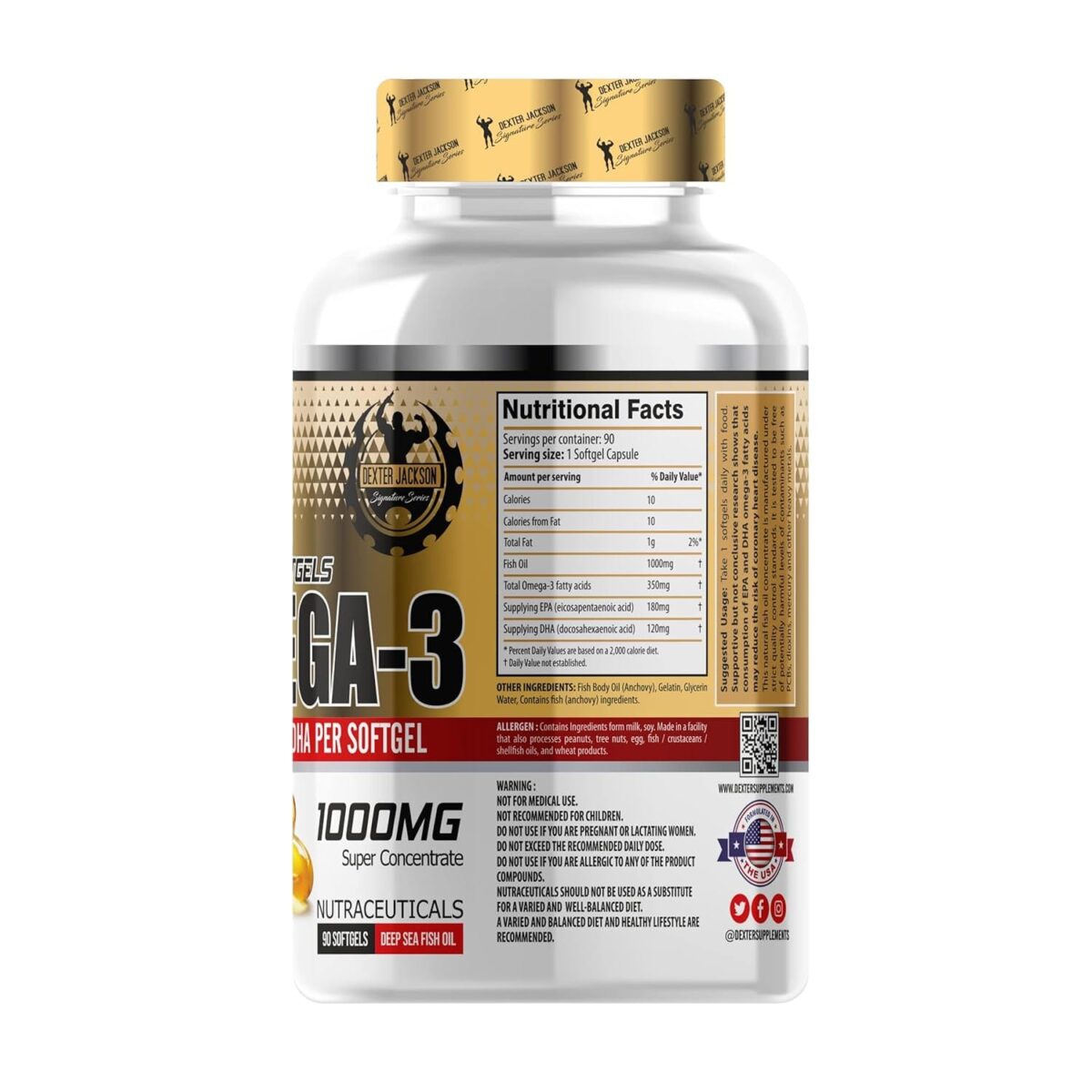 Dexter Jackson Omega-3, 90 Softgels - Image 3