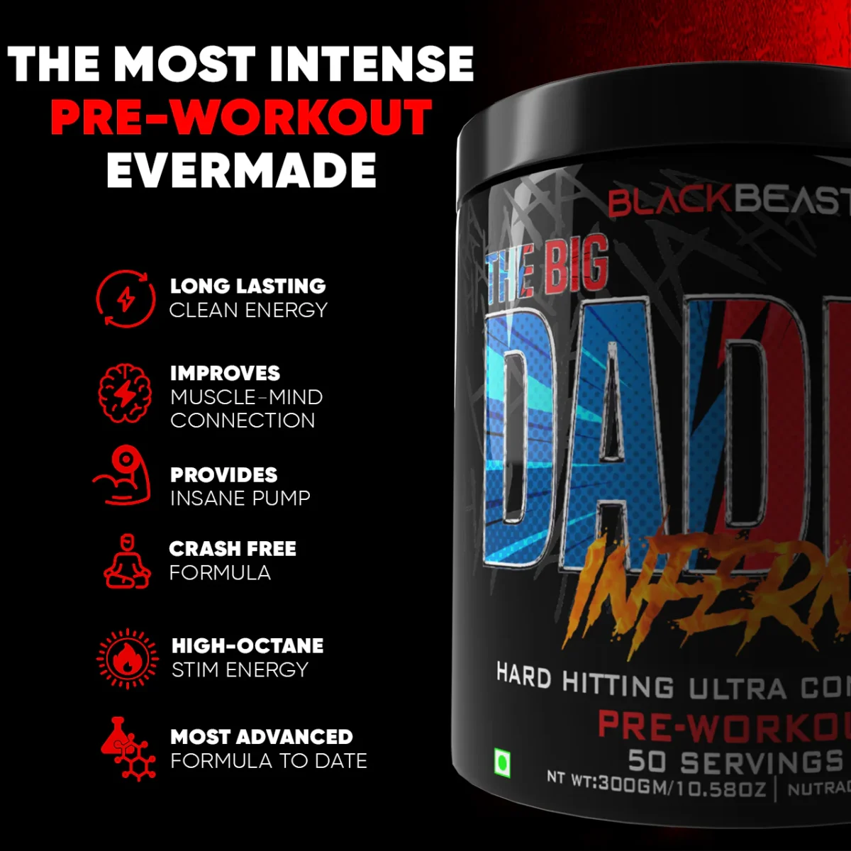 Black Beast The Big Daddy Inferno Pre workout | 300g - Image 6